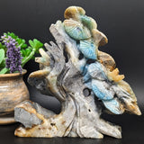 Amazonite "Birds of a Feather" Carving~CRAMBOAF