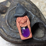 Amethyst Clay Witch Pendant~JCAWITCH