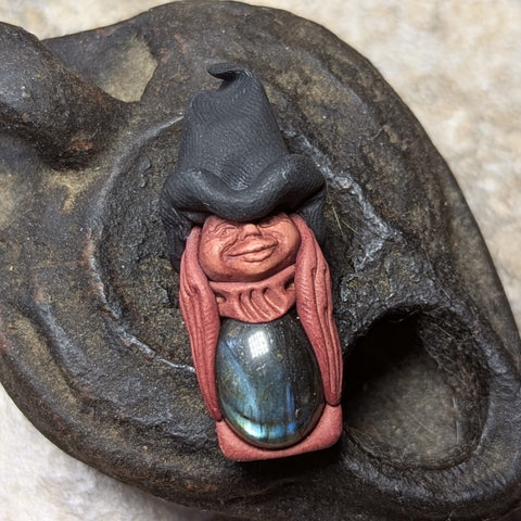 Labradorite Clay Witch Pendant~JLCWITCH