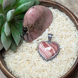 Rhodochrosite Heart Pendant~JSSRHOH1