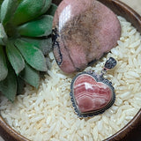 Rhodochrosite Heart Pendant~JSSRHOH2
