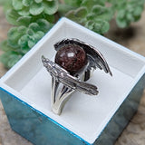 Lodolite Quartz Angel Wings Ring~JSSLQRNG