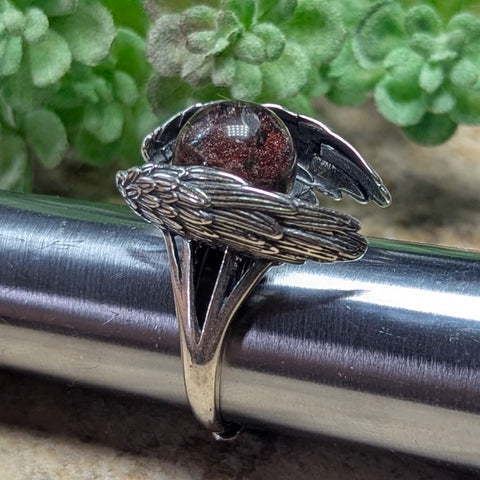 Lodolite Quartz Angel Wings Ring~JSSLQRNG