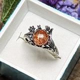 Sunstone Flower & Vine Ring~JSSSFLVR