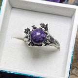 Charoite Flower & Vine Ring~JSSCFLVR