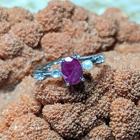 Pearl & Ruby Ring~JSTPRBYR