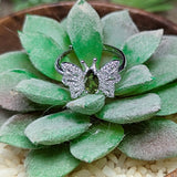 Faceted Green Tourmaline Butterfly Ring~JSTGTBFR