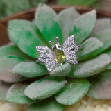 Faceted Yellow Tourmaline Butterfly Ring~JSTYTBFR