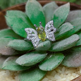 Faceted Yellow Tourmaline Butterfly Ring~JSTYTBFR