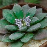 Faceted Yellow Tourmaline Butterfly Ring~JSTYTBFR