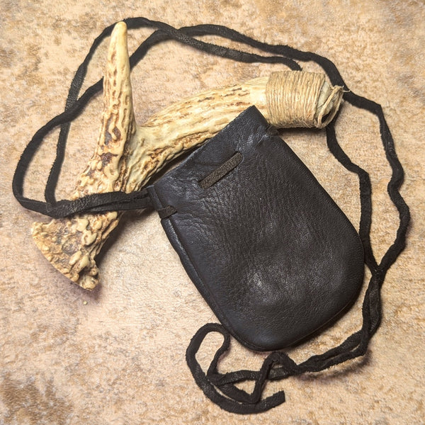 Leather Medicine Bag~Black~RITLMBBK – EarthSpeak
