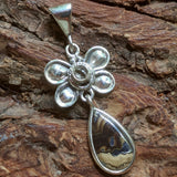 Schalenblende & Herkimer Diamond Pendant~JSCHAL12