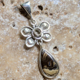 Schalenblende & Herkimer Diamond Pendant~JSCHAL12