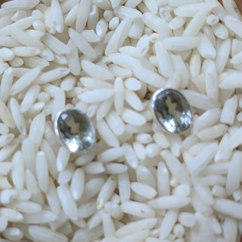 Prasiolite (Green Amethyst) Post Earrings~JPRAEAR2