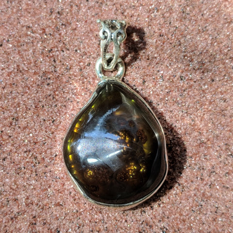 Fire Agate Pendant~JFIREAG4