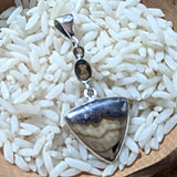 Schalenblende & Smoky Quartz Pendant~JSCHAL15