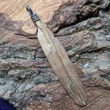 Mammoth Ivory Feather Pendant JPMIFE01