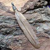 Mammoth Ivory Feather Pendant JPMIFE01
