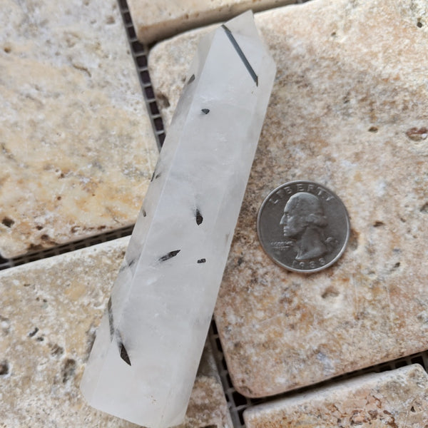 Tourmalinated Quartz PillarCRTQTZ07 EarthSpeak