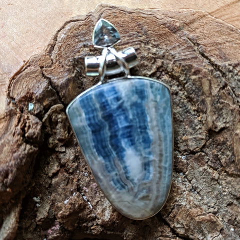 Blue Scheelite & Blue Topaz Pendant~JSCHEEL3