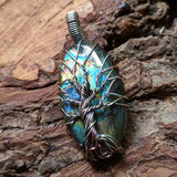 Labradorite Tree Wire Wrapped Pendant~JWRLABT5