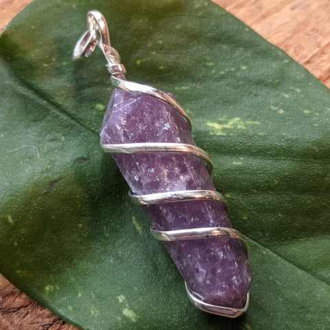 Lepidolite Point Pendant~JSPWRLP2