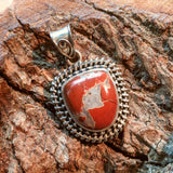 Red Jasper & Quartz Pendant~JSSRJQP1