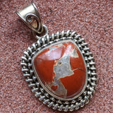 Red Jasper & Quartz Pendant~JSSRJQP1