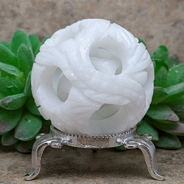 White Jade Chinese Puzzle Ball~CRWJDPZB – EarthSpeak