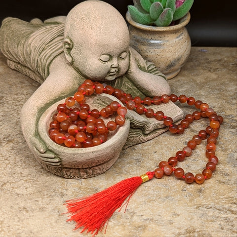 Carnelian Mala Beads~JMALACAR