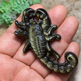 Gold Sheen Obsidian Scorpion Carving~CRGSOSCO