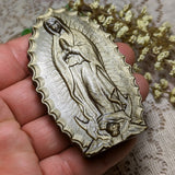 Gold Sheen Obsidian Mother Mary Carving~CRGSOMMC