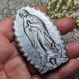 Silver Sheen Obsidian Mother Mary Carving~CRSSOMMC