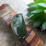 Verdite Abstract Carved Bead~ CRVBEAD1