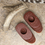 Pipestone Moccasin Candle Holders~CRPSMOCL
