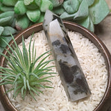 “Bamboo Leaf” Green tourmaline in Snow Quartz~CRBLGT01