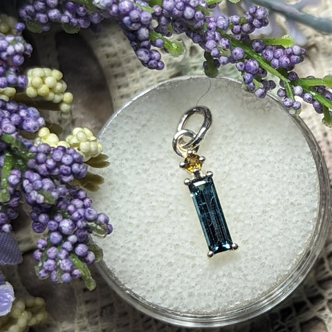 Indicolite & Gold Tourmaline Pendant~JSSGPTP5