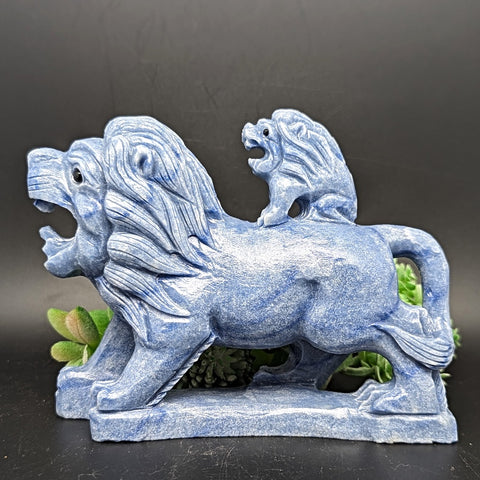 Blue Aventurine "Lion King" Carving~CRBALION