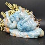 Amazonite "For Life" Swan Carving~CRAMSWAN