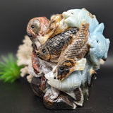Amazonite "Schools out for Summer" Fish Carving~CRAMSOFS