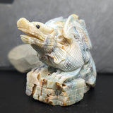 Amazonite "Firedrake" Castle Dragon Carving~CRAMFIRE