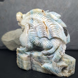 Amazonite "Firedrake" Castle Dragon Carving~CRAMFIRE