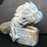 Amazonite "Firebreather" Castle Dragon Carving~CRAMBREA