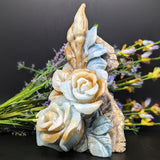 Amazonite "Flower Power" Floral Carving~CRAMFLOW