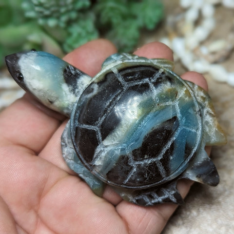 Amazonite Sea Turtle Carving~CRAMSEAT