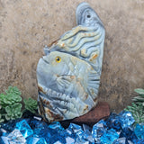 Amazonite Fish & Octopus Carving~CRSEAAM1