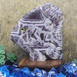 Chevron Amethyst Fish Carving~CRSEACAF