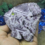 Chevron Amethyst Fish Carving~CRSEACAF