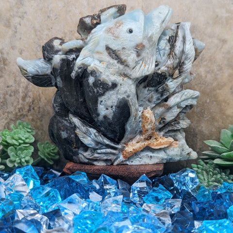 Amazonite 'Dolphin Reef" Carving~CRSEADRC