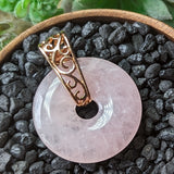 Rose Quartz Donut Pendant~JRQDONP3
